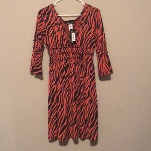Orange and Blue Tiger Print Dress